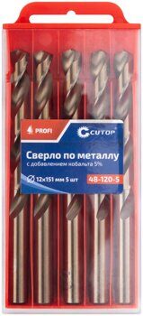 Сверло по металлу Cutop Profi с кобальтом 5%, 12х151 мм (5шт) 48-120-5